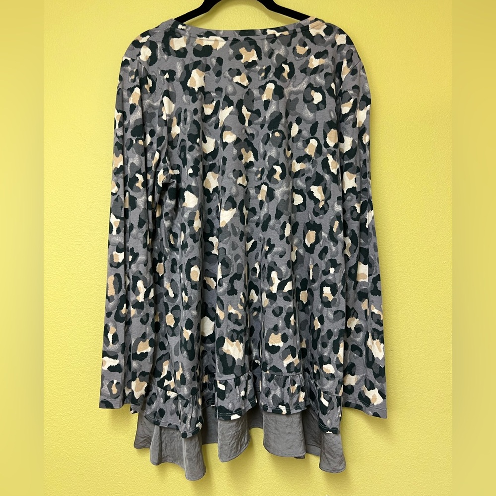 LOGO Multicolor Leopard Print Long Sleeve Top - Picture 9 of 11